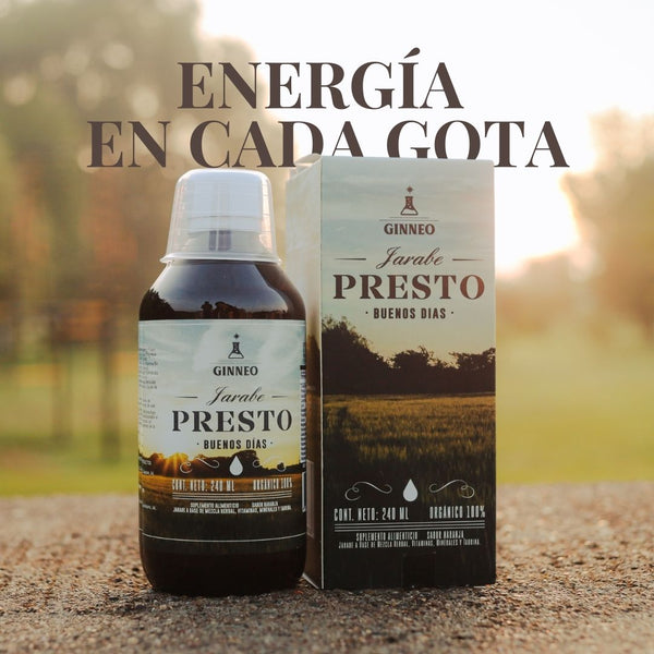 JARABE PRESTO MULTIVITAMINICO CON TAURINA, 240mL SABOR NARANJA