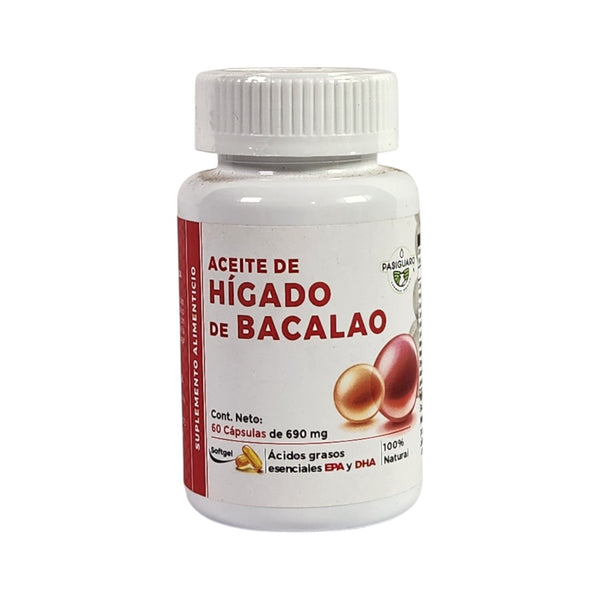 ACEITE DE HIGADO DE BACALAO 60CAPS 690mg PASIGUARO
